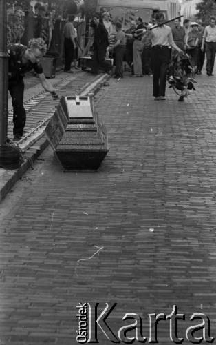 1959, Warszawa, Polska.
Plan zdjęciowy do filmu 