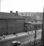 Lata 50., Warszawa, Polska.
Więzienie przy ulicy Rakowieckiej widziane z budynku Szkoły Głównej Planowania i Statystyki (SGPiS, obecnie Szkoła Główna Handlowa).
Fot. Irena Jarosińska, zbiory Ośrodka KARTA