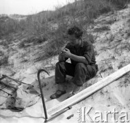 1959, Łeba, Polska.
Plan zdjęciowy do filmu 