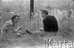 1959, Łeba, Polska.
Odpoczynek na planie zdjęciowym do filmu 