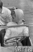 1959, Warszawa, Polska.
Aktorka Barbara Kwiatkowska na planie zdjęciowym filmu 