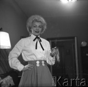 1960, Warszawa, Polska.
Aktorka Barbara Drapińska.
Fot. Irena Jarosińska, zbiory Ośrodka KARTA