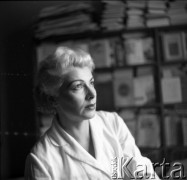 1960, Warszawa, Polska.
Aktorka Barbara Drapińska.
Fot. Irena Jarosińska, zbiory Ośrodka KARTA