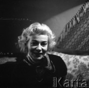 1960, Warszawa, Polska.
Aktorka Barbara Drapińska.
Fot. Irena Jarosińska, zbiory Ośrodka KARTA