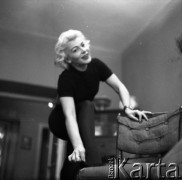 1960, Warszawa, Polska.
Aktorka Barbara Drapińska.
Fot. Irena Jarosińska, zbiory Ośrodka KARTA