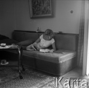Lata 50. lub 60., Polska.
Aktorka Hanna Zembrzuska.
Fot. Irena Jarosińska, zbiory Ośrodka KARTA