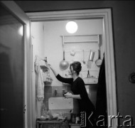 Lata 50. lub 60., Polska.
Aktorka Zofia Słaboszowska.
Fot. Irena Jarosińska, zbiory Ośrodka KARTA