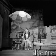 1960, Warszawa, Polska.
Aktorka Lucyna Winnicka na scenie Teatru Dramatycznego podczas próby spektaklu 