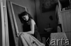 Lata 50. lub 60., Polska.
Aktorka Zofia Słaboszowska.
Fot. Marek Jarosiński, zbiory Ośrodka KARTA