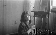 Lata 50. lub 60., Polska.
Aktorka Zofia Słaboszowska.
Fot. Marek Jarosiński, zbiory Ośrodka KARTA