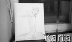 styczeń 1983, Warszawa, Polska.
Wernisaż wystawy w pracowni Ireny Jarosińskiej. 
Fot. Irena Jarosińska, zbiory Ośrodka KARTA.