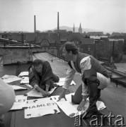 1968, Wałbrzych, Polska.
Zespół Teatru Dramatycznego im. Jerzego Szaniawskiego. Przygotowania do spektakli 