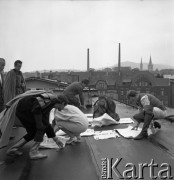 1968, Wałbrzych, Polska.
Zespół Teatru Dramatycznego im. Jerzego Szaniawskiego. Przygotowania do spektakli 