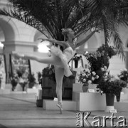 Lata 60. lub 70., Warszawa, Polska.
Tancerka baletowa w auli Politechniki Warszawskiej.
Fot. Irena Jarosińska, zbiory Ośrodka KARTA