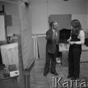 lata 70-te, Kraków, Polska.
Jerzy Nowosielski w swojej pracowni.
Fot. Irena Jarosińska, zbiory Ośrodka Karta.