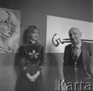 lata 70-te, Warszawa, Polska
Malarz Henryk Stażewski (1. od prawej) z wizytą w Akademii Sztuk Pięknych
Fot. Irena Jarosińska, zbiory Ośrodka KARTA
