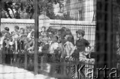 Lata 50. lub 60., Warszawa, Polska.
Grupa osób.
Fot. Irena Jarosińska, zbiory Ośrodka KARTA
