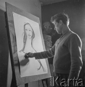 1962, Olsztyn, Polska.
Malarz Czesław Machnicki.
Fot. Irena Jarosińska, zbiory Ośrodka KARTA