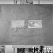 Ok. 1962, Polska.
Pracownia Andrzeja Strumiłły - obrazy na sztalugach.
Fot. Irena Jarosińska, zbiory Ośrodka KARTA