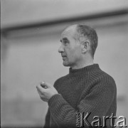 1965, Polska.
Franciszek Duszeńko, jeden z autorów projekt Pomnika Obrońców Wybrzeża, który w 1966 roku stanął na Westerplatte.
Fot. Irena Jarosińska, zbiory Ośrodka KARTA