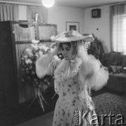 1959, Warszawa, Polska.
Aktorka Alina Janowska.
Fot. Irena Jarosińska, zbiory Ośrodka KARTA