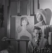 1962, Olsztyn, Polska.
Malarz Andrzej Samulowski.
Fot. Irena Jarosińska, zbiory Ośrodka KARTA