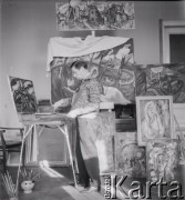 1972, Polska.
Malarz Rafał Chwoles.
Fot. Irena Jarosińska, zbiory Ośrodka KARTA