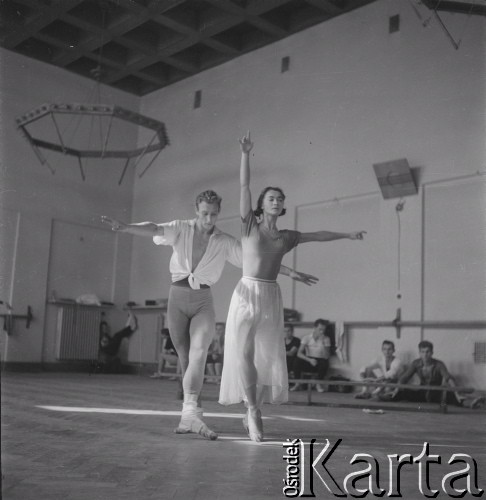 1959, Warszawa, Polska.
Próby do baletu Tadeusza Szeligowskiego 