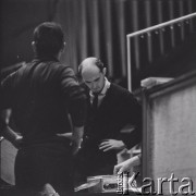 1965, Warszawa, Polska.
Międzynarodowy Festiwal Muzyki Współczesnej „Warszawska Jesień”. Kompozytor estoński Arvo Pärt w Filharmonii Narodowej.
Fot. Irena Jarosińska, zbiory Ośrodka KARTA