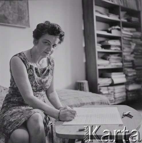 1968, Warszawa, Polska.
Skrzypaczka i kompozytorka Grażyna Bacewicz.
Fot. Irena Jarosińska, zbiory Ośrodka KARTA