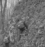 Lata 70., Pieskowa Skała, Ojcowski Park Narodowy, Polska.
Botanicy w okolicach Pieskowej Skały.
Fot. Irena Jarosińska, zbiory Ośrodka KARTA