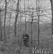 Lata 70., Pieskowa Skała, Ojcowski Park Narodowy, Polska.
Botanik w okolicach Pieskowej Skały fotografuje rośliny.
Fot. Irena Jarosińska, zbiory Ośrodka KARTA