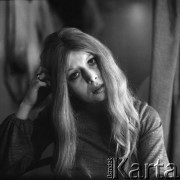 Lata 70., Warszawa, Polska.
Aktorka Barbara Wrzesińska.
Fot. Irena Jarosińska, zbiory Ośrodka KARTA