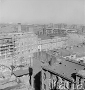 marzec 1952, Warszawa, Polska
Marszałkowska Dzielnica Mieszkaniowa (MDM) - widok w stronę Wisły i na Aleje Jerozolimskie. 
Fot. Irena Jarosińska, zbiory Ośrodka KARTA