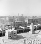 marzec 1952, Warszawa, Polska
Marszałkowska Dzielnica Mieszkaniowa (MDM) - widok z dachu w kierunku ul. Poznańskiej. 
Fot. Irena Jarosińska, zbiory Ośrodka KARTA