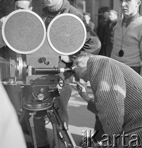 1954, Wrocław, Polska
Reżyser Jan Fethke na planie filmu 