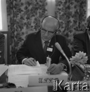 10.09.1974, Skierniewice, Polska.
XIX Międzynarodowy Kongres Ogrodniczy w Instytucie Sadownictwa, n/z A.W. Morozow.
Fot. Irena Jarosińska, zbiory Ośrodka KARTA