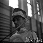 1959, Warszawa, Polska.
Wojciech Zabłocki - szermierz, olimpijczyk, architekt. 
Fot. Irena Jarosińska, zbiory Ośrodka KARTA