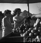 1970, Warszawa, Polska.
Ewa Długosz (1L), urodzona w obozie koncentracyjnym Ravensbruck, i jej matka Halina Długosz, n/z podczas spaceru po Starym Mieście.
Fot. Irena Jarosińska, zbiory Ośrodka KARTA