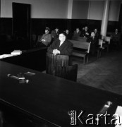 Lata 50. lub 60., Warszawa, Polska.
Rozprawa sądowa.
Fot. Irena Jarosińska, zbiory Ośrodka KARTA