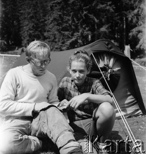 Lata 60., Polska.
Obóz taternicki w górach.
Fot. Irena Jarosińska, zbiory Ośrodka KARTA