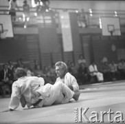 Brak daty, Warszawa, Polska.
Akademia Wychowania Fizycznego. Międzynarodowe Zawody w Judo.
Fot. Irena Jarosińska, zbiory Ośrodka KARTA