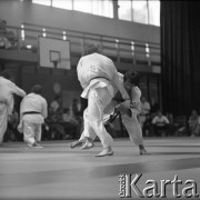 Brak daty, Warszawa, Polska.
Akademia Wychowania Fizycznego. Międzynarodowe Zawody w Judo.
Fot. Irena Jarosińska, zbiory Ośrodka KARTA