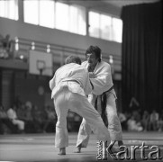 Brak daty, Warszawa, Polska.
Akademia Wychowania Fizycznego. Międzynarodowe Zawody w Judo.
Fot. Irena Jarosińska, zbiory Ośrodka KARTA