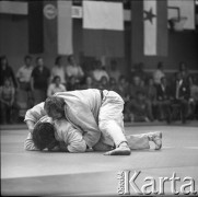 Brak daty, Warszawa, Polska.
Akademia Wychowania Fizycznego. Międzynarodowe Zawody w Judo.
Fot. Irena Jarosińska, zbiory Ośrodka KARTA
