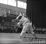 Brak daty, Warszawa, Polska.
Akademia Wychowania Fizycznego. Międzynarodowe Zawody w Judo.
Fot. Irena Jarosińska, zbiory Ośrodka KARTA
