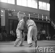 Brak daty, Warszawa, Polska.
Akademia Wychowania Fizycznego. Międzynarodowe Zawody w Judo.
Fot. Irena Jarosińska, zbiory Ośrodka KARTA