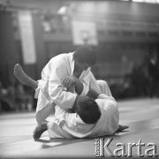 Brak daty, Warszawa, Polska.
Akademia Wychowania Fizycznego. Międzynarodowe Zawody w Judo.
Fot. Irena Jarosińska, zbiory Ośrodka KARTA