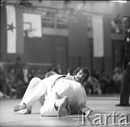 Brak daty, Warszawa, Polska.
Akademia Wychowania Fizycznego. Międzynarodowe Zawody w Judo.
Fot. Irena Jarosińska, zbiory Ośrodka KARTA