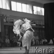 Brak daty, Warszawa, Polska.
Akademia Wychowania Fizycznego. Międzynarodowe Zawody w Judo.
Fot. Irena Jarosińska, zbiory Ośrodka KARTA